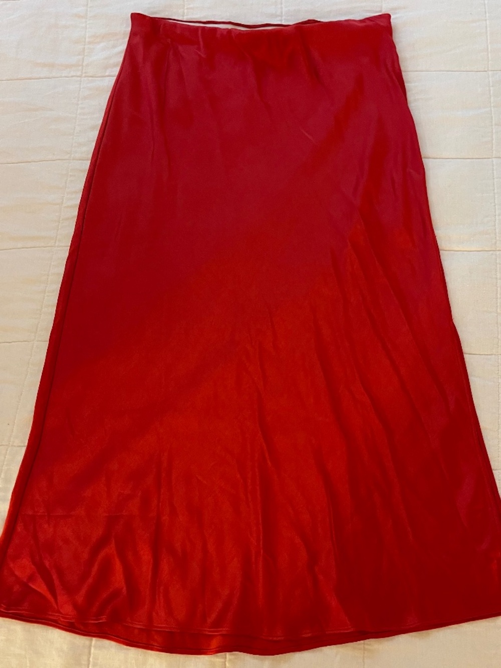 Madewell orange satin slip skirt, size 8